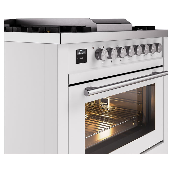 ILVE 36" Professional Plus II Dual Fuel Range with 6 Sealed Burner - UP36FWMP