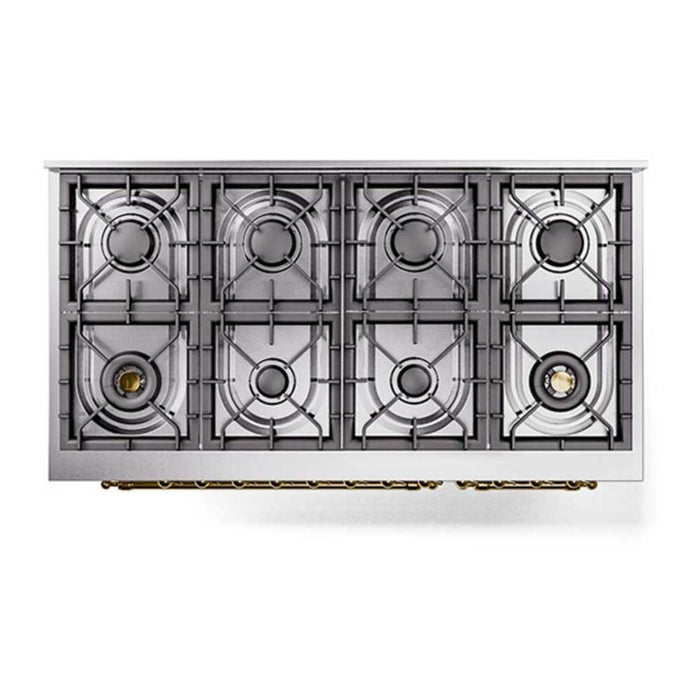 ILVE Nostalgie II 48 inch Dual Fuel Range with 8 Total Black Brass Sealed Burners (Limited Edition) - UP488NMP