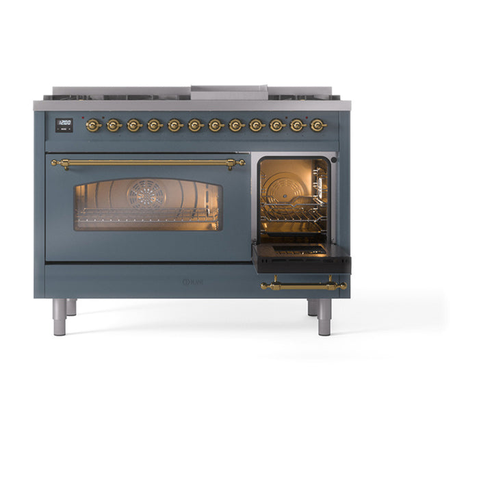 ILVE 48" Nostalgie II Dual Fuel Range with 8 Sealed Burners and Griddle - UP48FNMP