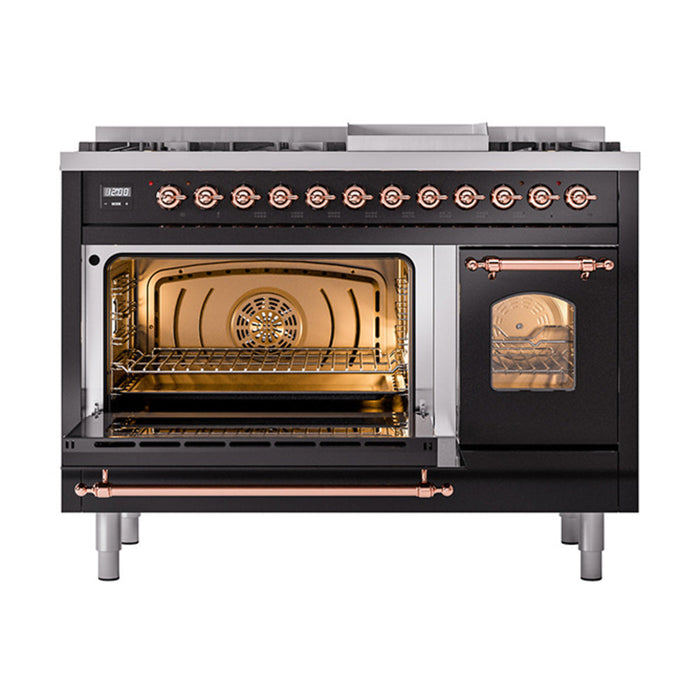 ILVE 48" Nostalgie II Dual Fuel Range with 8 Sealed Burners and Griddle - UP48FNMP