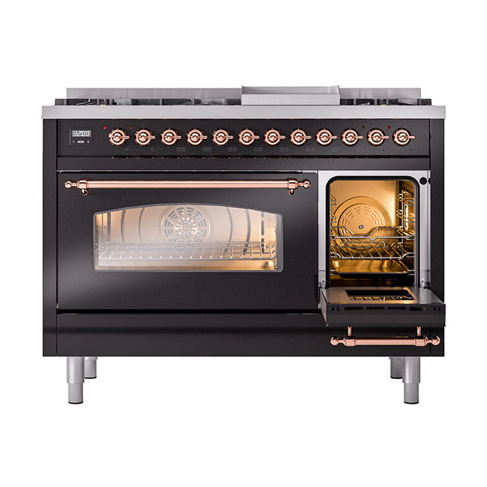 ILVE 48" Nostalgie II Dual Fuel Range with 8 Sealed Burners and Griddle - UP48FNMP