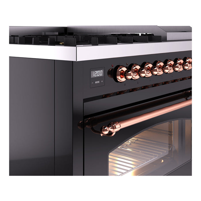 ILVE 48" Nostalgie II Dual Fuel Range with 8 Sealed Burners and Griddle - UP48FNMP