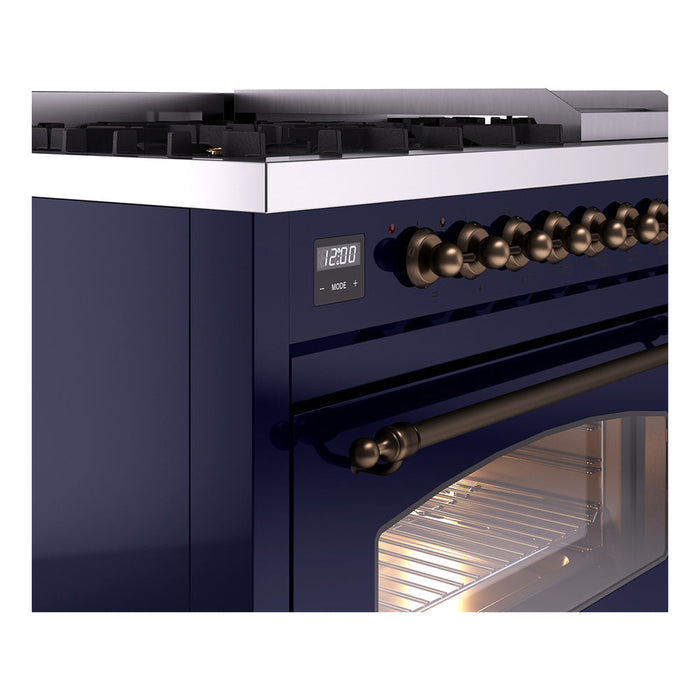 ILVE 48" Nostalgie II Dual Fuel Range with 8 Sealed Burners and Griddle - UP48FNMP