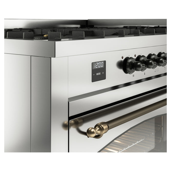 ILVE Nostalgie II 60" Dual Fuel Range with 9 Sealed Burners + Griddle + Triple Glass Door - UP60FNMP