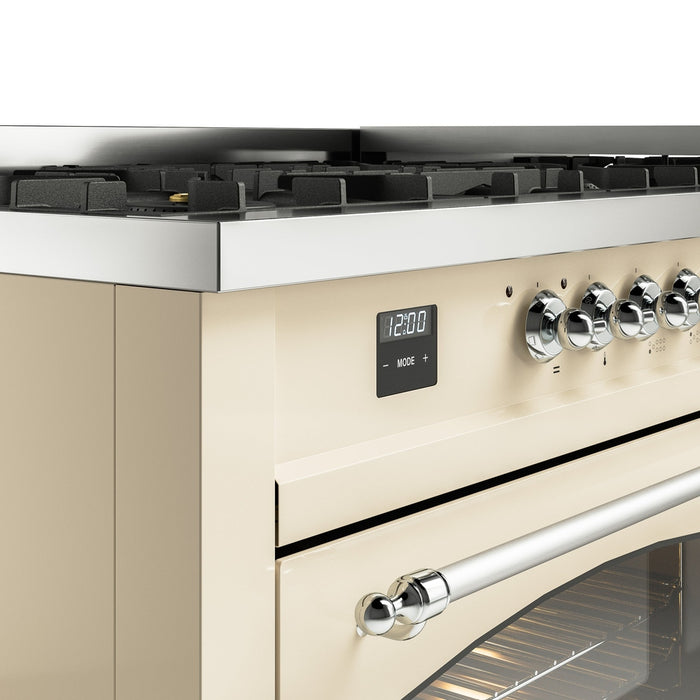 ILVE Nostalgie II 60" Dual Fuel Range with 9 Sealed Burners + Griddle + Triple Glass Door - UP60FNMP