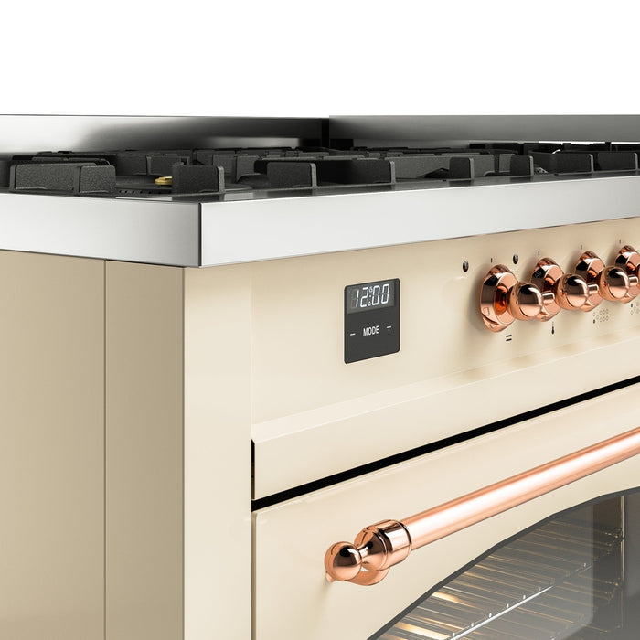 ILVE Nostalgie II 60" Dual Fuel Range with 9 Sealed Burners + Griddle + Triple Glass Door - UP60FNMP