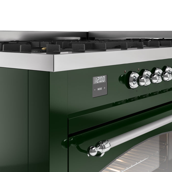 ILVE Nostalgie II 60" Dual Fuel Range with 9 Sealed Burners + Griddle + Triple Glass Door - UP60FNMP