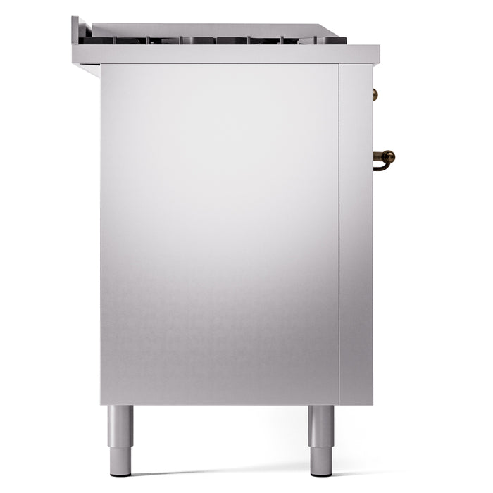 ILVE 60" Nostalgie II Dual Fuel Range with 7 Sealed Burners + Griddle + French Top, Triple Glass Door - UP60FSNMP