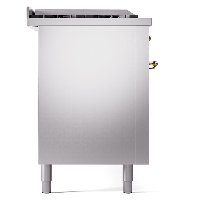 ILVE 60" Nostalgie II Dual Fuel Range with 7 Sealed Burners + Griddle + French Top, Triple Glass Door - UP60FSNMP