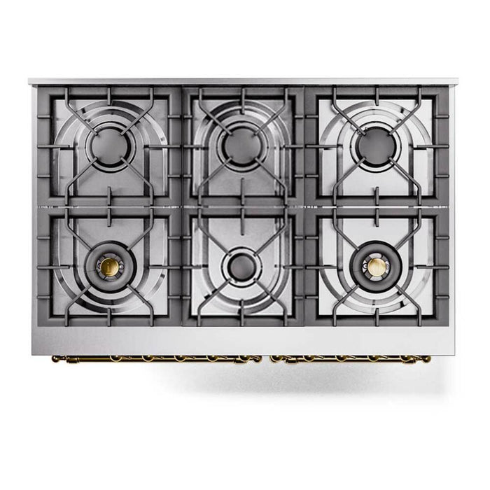 ILVE Nostalgie II 40 inch Dual Fuel Range with 6 Total Black Brass Burners (Limited Edition) -UPD406NMP
