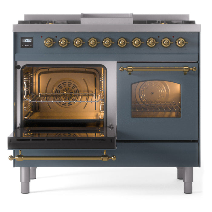 ILVE 40" Nostalgie II Dual Fuel Range with 6 Sealed Burners, Griddle, Triple Glass Door - UPD40FNMP