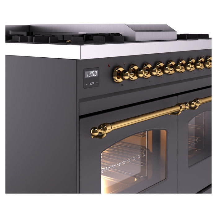 ILVE 40" Nostalgie II Dual Fuel Range with 6 Sealed Burners, Griddle, Triple Glass Door - UPD40FNMP