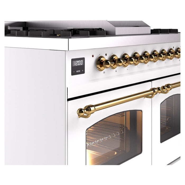 ILVE 40" Nostalgie II Dual Fuel Range with 6 Sealed Burners, Griddle, Triple Glass Door - UPD40FNMP