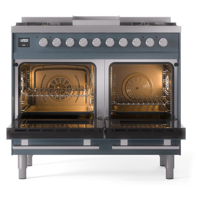 ILVE 40" Professional Plus II Dual Fuel Range with 6 Sealed Burners + Griddle, Triple Glass Door - UPD40FWMP