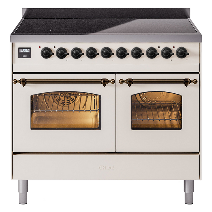 ILVE 40" Nostalgie II Induction Range with 6 Elements, Triple Glass Door - UPDI406NMP