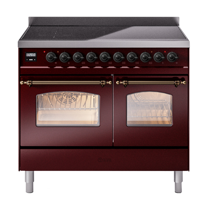 ILVE 40" Nostalgie II Induction Range with 6 Elements, Triple Glass Door - UPDI406NMP