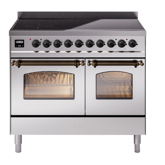 ILVE 40" Nostalgie II Induction Range with 6 Elements, Triple Glass Door - UPDI406NMP
