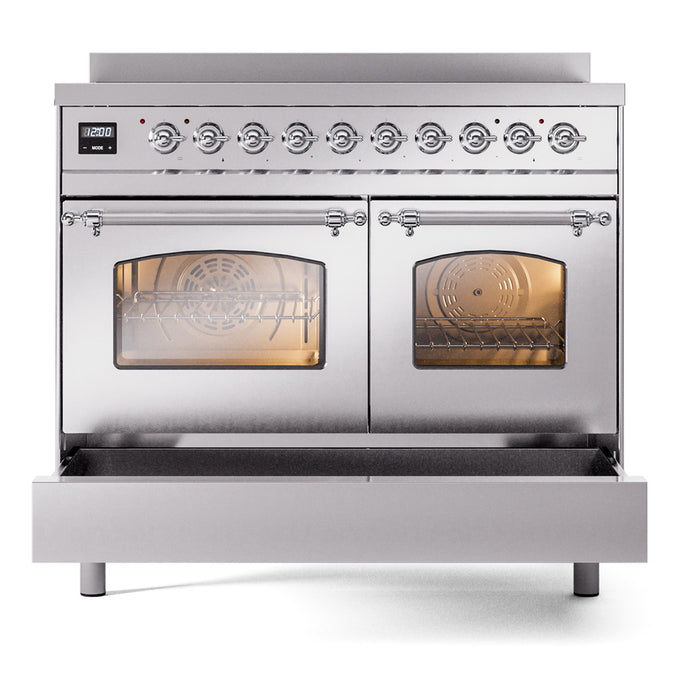 ILVE 40" Nostalgie II Induction Range with 6 Elements, Triple Glass Door - UPDI406NMP