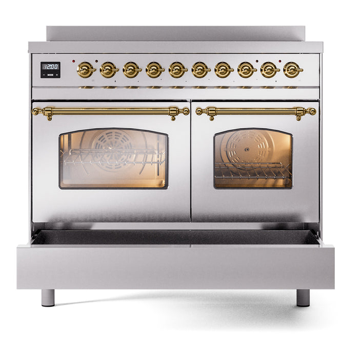 ILVE 40" Nostalgie II Induction Range with 6 Elements, Triple Glass Door - UPDI406NMP