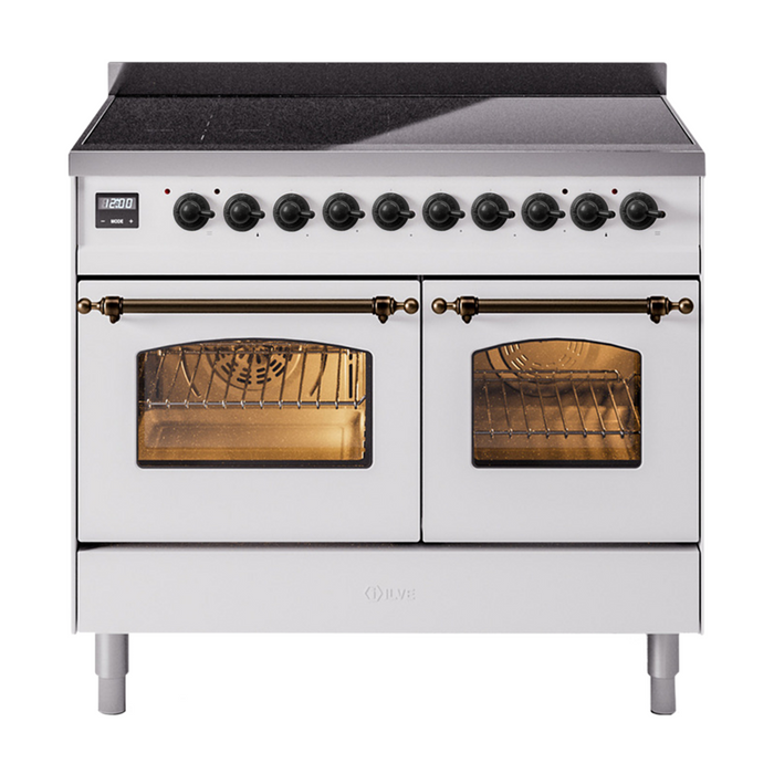 ILVE 40" Nostalgie II Induction Range with 6 Elements, Triple Glass Door - UPDI406NMP