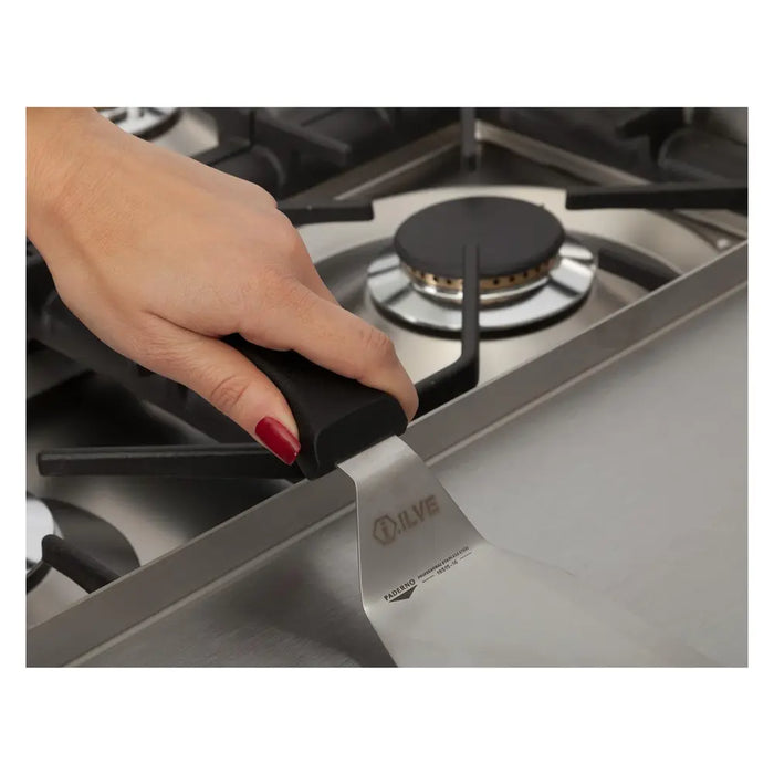 ILVE 40 inch Nostalgie I Series Dual Fuel Range with 5 Sealed Brass Burners, 3.55 cu. ft. Total Capacity, Griddle (Stainless Steel, Brass Trim) (Natural Gas)- UPDN100FDMPI