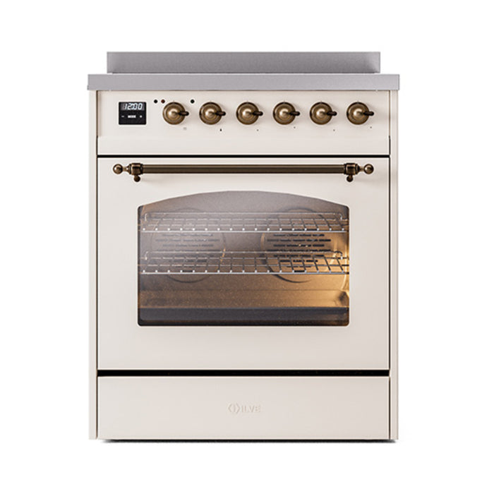 ILVE 30" Nostalgie II Induction Range with 4 Elements, Triple Glass Door - UPI304NMP