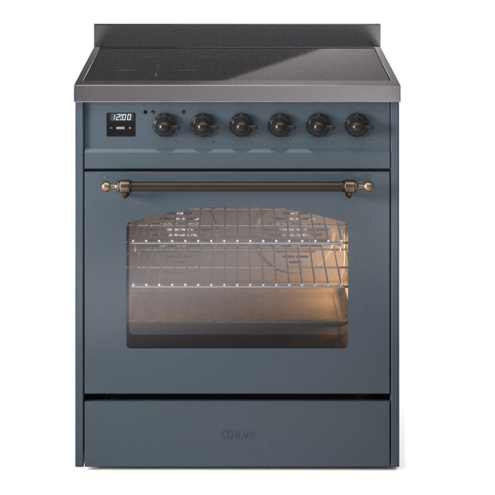 ILVE 30" Nostalgie II Induction Range with 4 Elements, Triple Glass Door - UPI304NMP