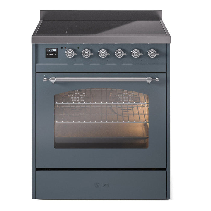 ILVE 30" Nostalgie II Induction Range with 4 Elements, Triple Glass Door - UPI304NMP