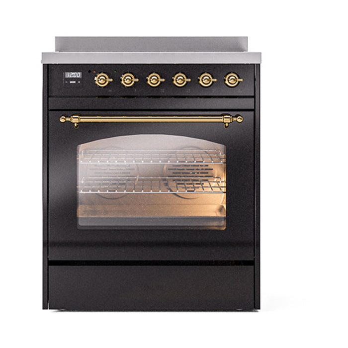 ILVE 30" Nostalgie II Induction Range with 4 Elements, Triple Glass Door - UPI304NMP