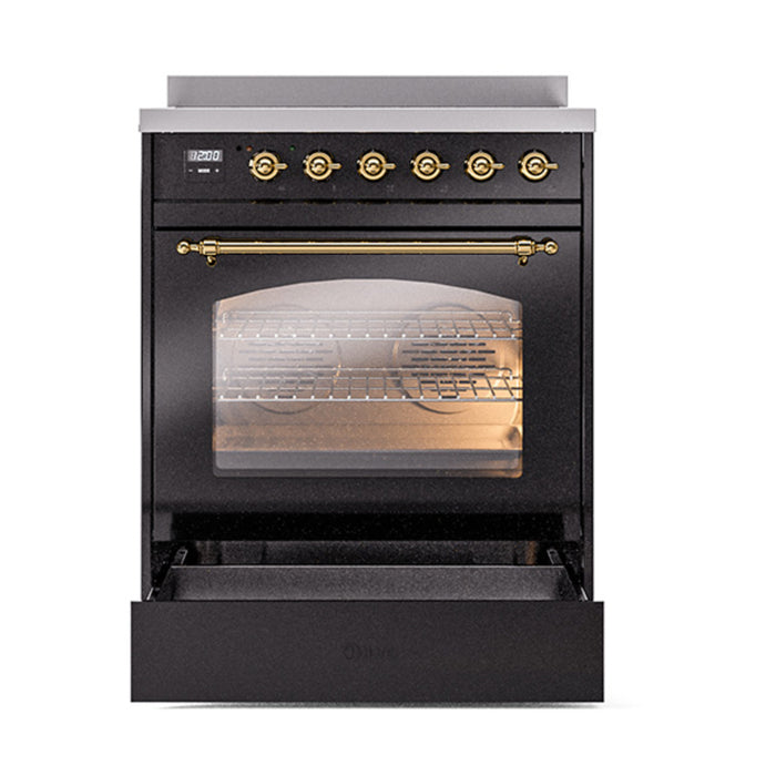 ILVE 30" Nostalgie II Induction Range with 4 Elements, Triple Glass Door - UPI304NMP