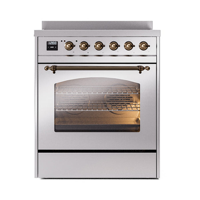 ILVE 30" Nostalgie II Induction Range with 4 Elements, Triple Glass Door - UPI304NMP