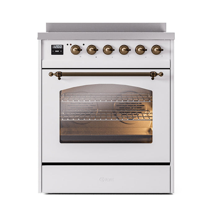 ILVE 30" Nostalgie II Induction Range with 4 Elements, Triple Glass Door - UPI304NMP