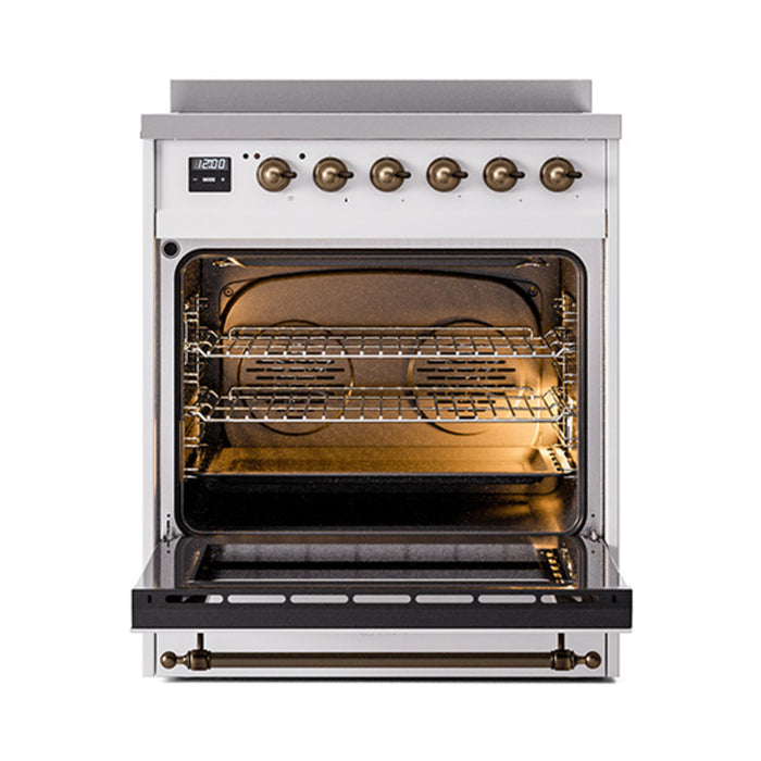 ILVE 30" Nostalgie II Induction Range with 4 Elements, Triple Glass Door - UPI304NMP