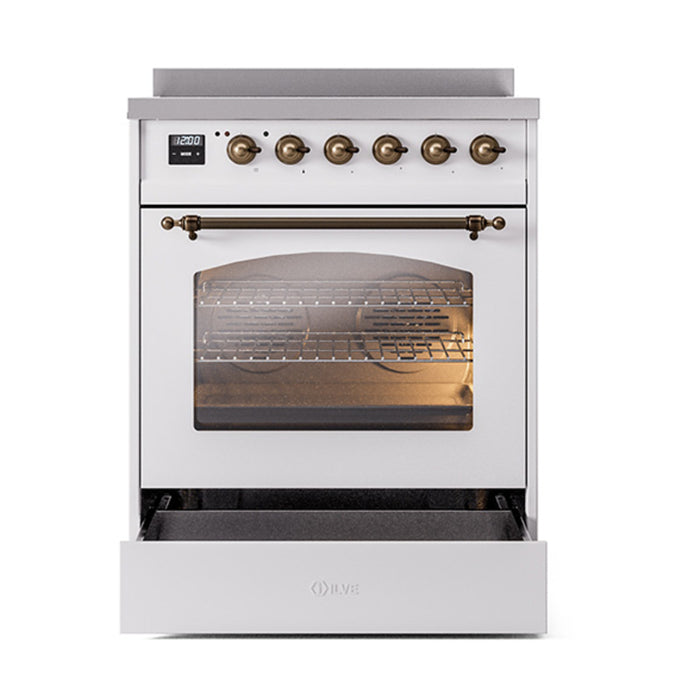 ILVE 30" Nostalgie II Induction Range with 4 Elements, Triple Glass Door - UPI304NMP