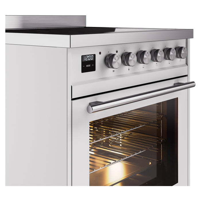 ILVE 30" Professional Plus II Induction Range with 4 Elements, Triple Glass Door - UPI304WMP