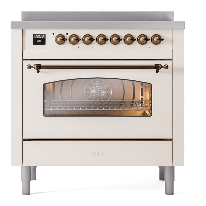 ILVE 36" Nostalgie II Induction Range with 6 Elements, Triple Glass Door - UPI366NMP