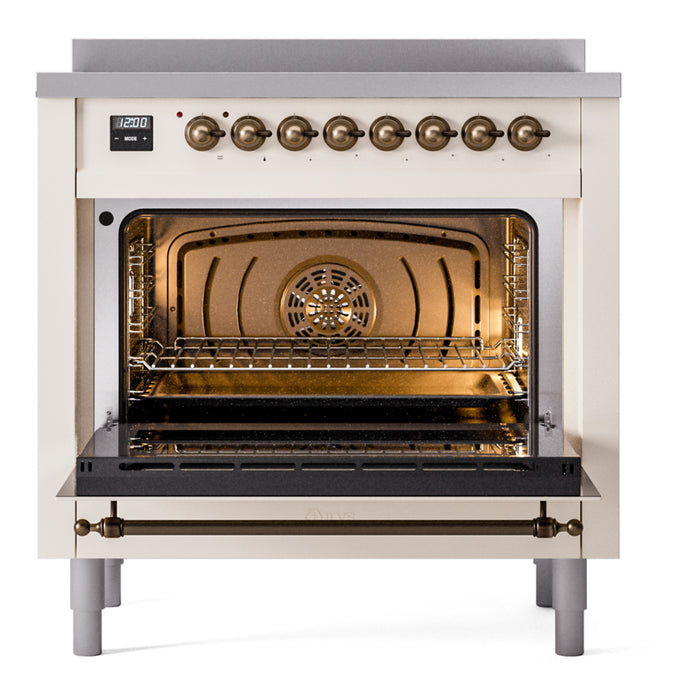 ILVE 36" Nostalgie II Induction Range with 6 Elements, Triple Glass Door - UPI366NMP