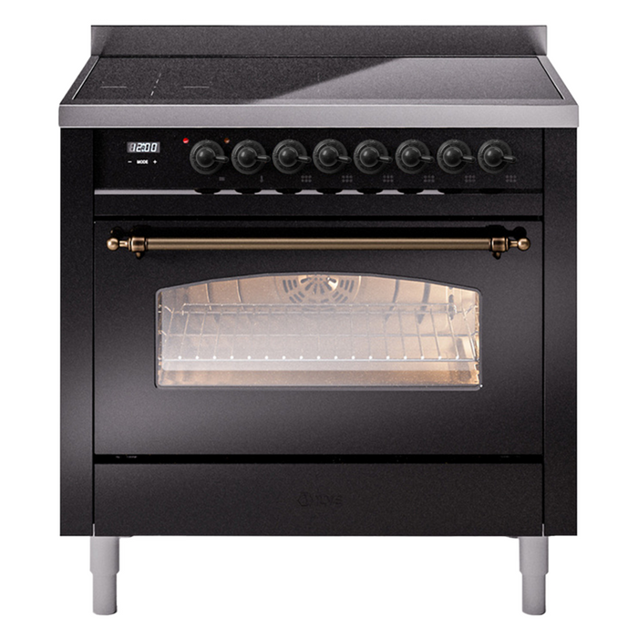 ILVE 36" Nostalgie II Induction Range with 6 Elements, Triple Glass Door - UPI366NMP