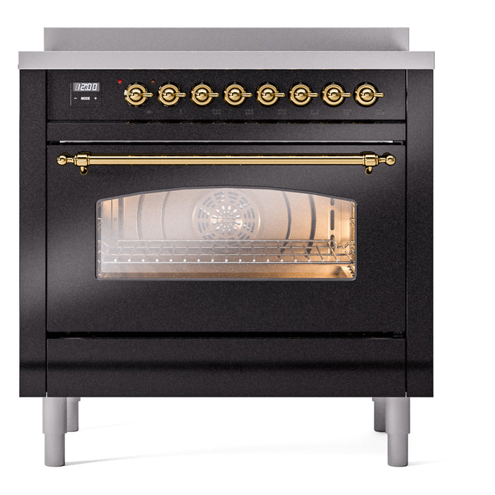 ILVE 36" Nostalgie II Induction Range with 6 Elements, Triple Glass Door - UPI366NMP