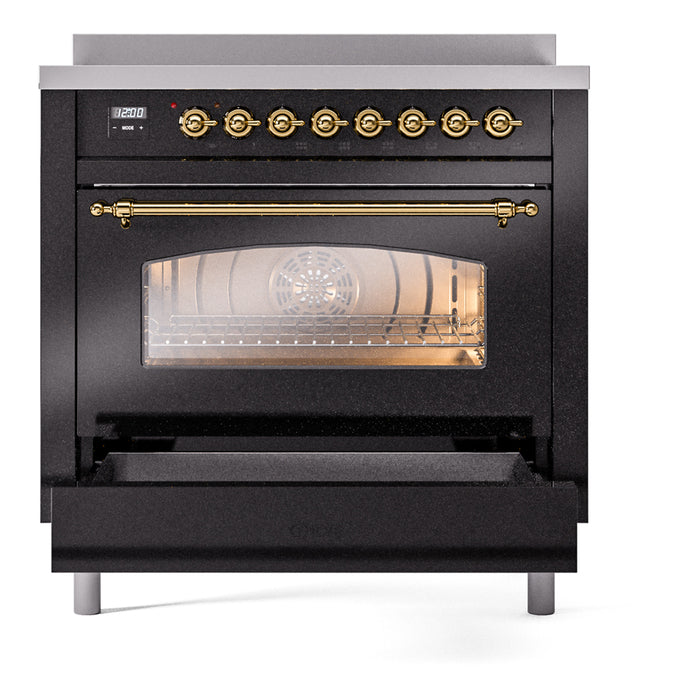 ILVE 36" Nostalgie II Induction Range with 6 Elements, Triple Glass Door - UPI366NMP