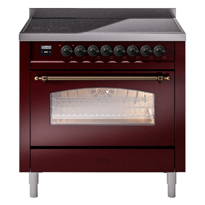 ILVE 36" Nostalgie II Induction Range with 6 Elements, Triple Glass Door - UPI366NMP