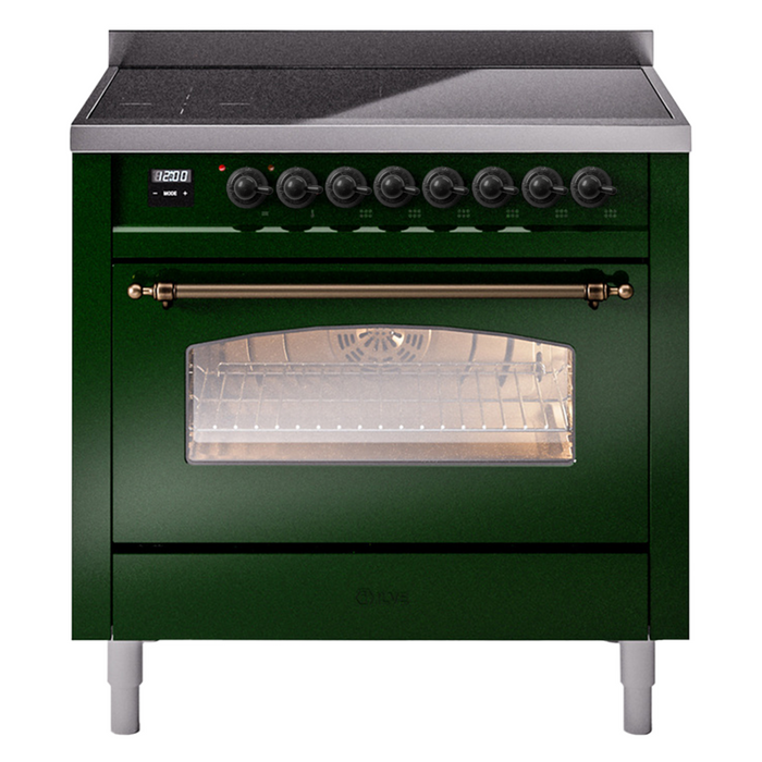 ILVE 36" Nostalgie II Induction Range with 6 Elements, Triple Glass Door - UPI366NMP