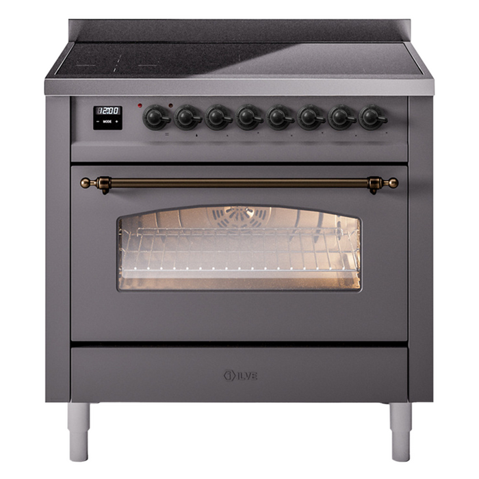 ILVE 36" Nostalgie II Induction Range with 6 Elements, Triple Glass Door - UPI366NMP