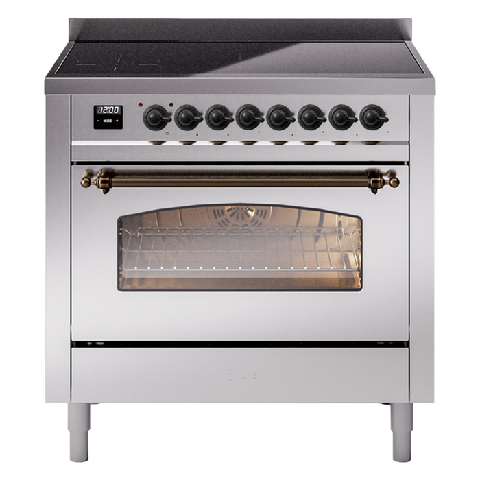 ILVE 36" Nostalgie II Induction Range with 6 Elements, Triple Glass Door - UPI366NMP