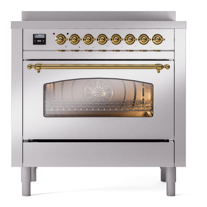 ILVE 36" Nostalgie II Induction Range with 6 Elements, Triple Glass Door - UPI366NMP