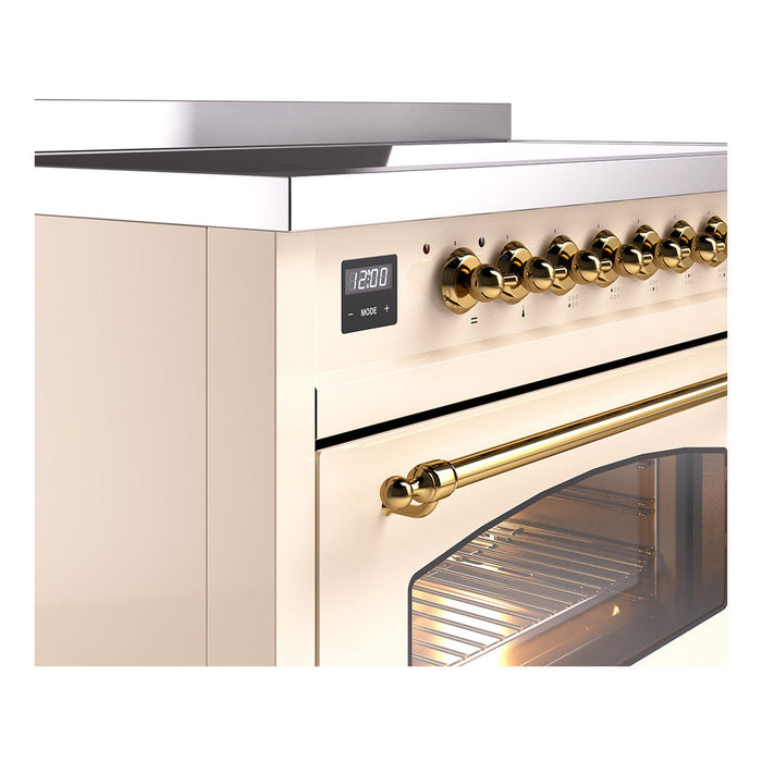 ILVE 48" Nostalgie II Electric Double Oven Range with 6 Elements, Triple Glass Cool Door  - UPI486NMP