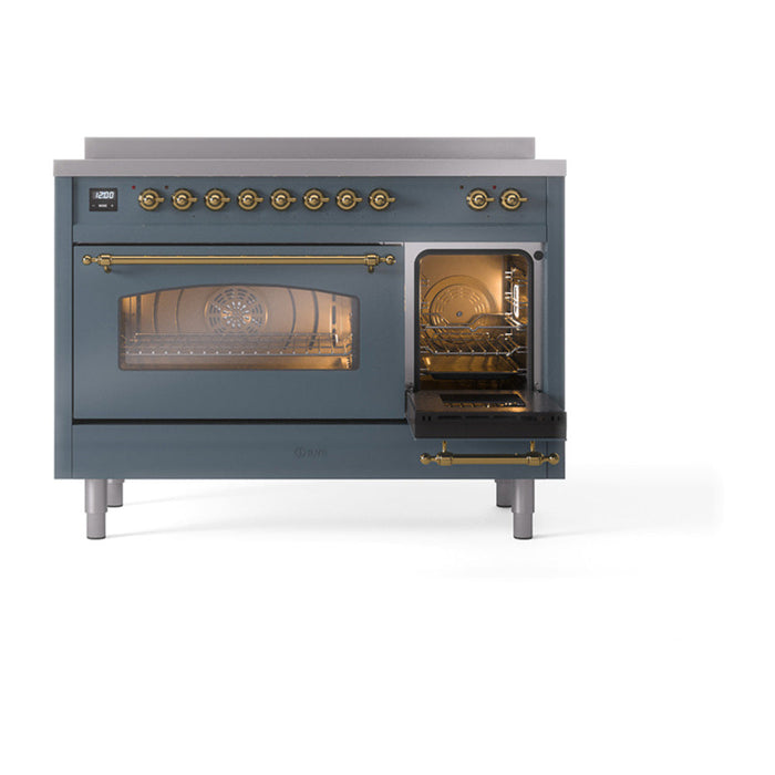 ILVE 48" Nostalgie II Electric Double Oven Range with 6 Elements, Triple Glass Cool Door  - UPI486NMP