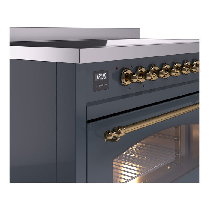 ILVE 48" Nostalgie II Electric Double Oven Range with 6 Elements, Triple Glass Cool Door  - UPI486NMP