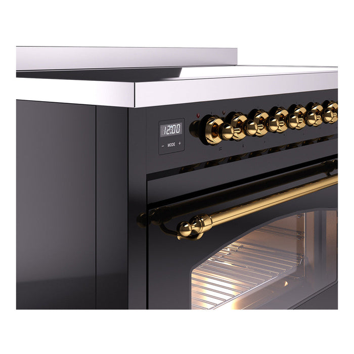 ILVE 48" Nostalgie II Electric Double Oven Range with 6 Elements, Triple Glass Cool Door  - UPI486NMP