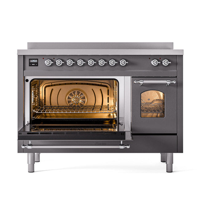 ILVE 48" Nostalgie II Electric Double Oven Range with 6 Elements, Triple Glass Cool Door  - UPI486NMP